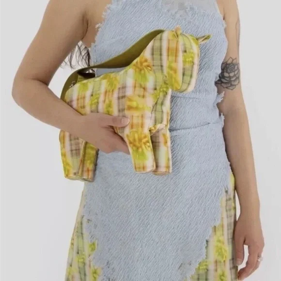 BAGGU Collina Strada Green Plaid Horse Bag - Picture 10 of 10